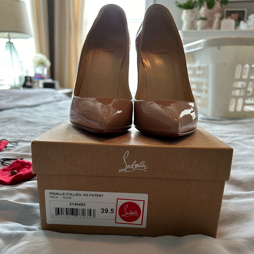 Louboutin pigalle follies 100 patent in nude 39.5 - Picture 10 of 10